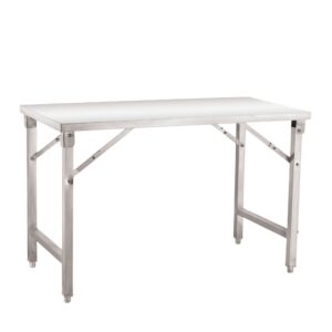 Heavy-Duty Stainless Steel Foldable Work Table (120x79x90cm). Durable construction for hotels and catering events. Certified for indoor and outdoor performance