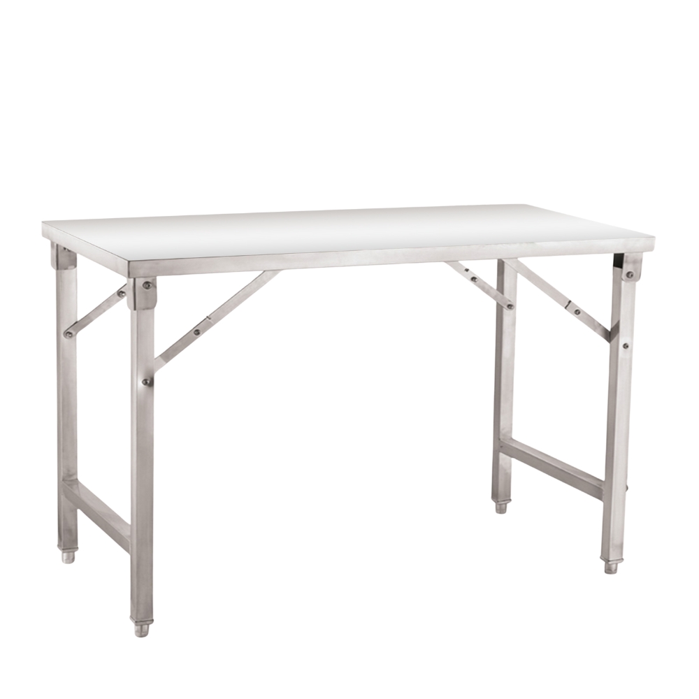 Heavy-Duty Stainless Steel Foldable Work Table (120x79x90cm). Durable construction for hotels and catering events. Certified for indoor and outdoor performance